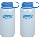 Nalgene HDPE BPA-Free Water Bottle, White, 32 oz. 2-Pack